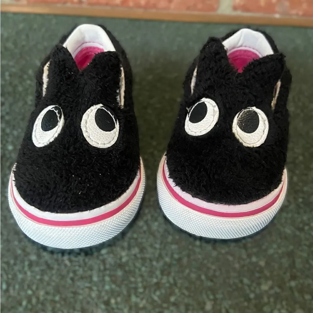 VANS Slip On Infant Baby Toddler Friend Party Furry Black Shoes size 5